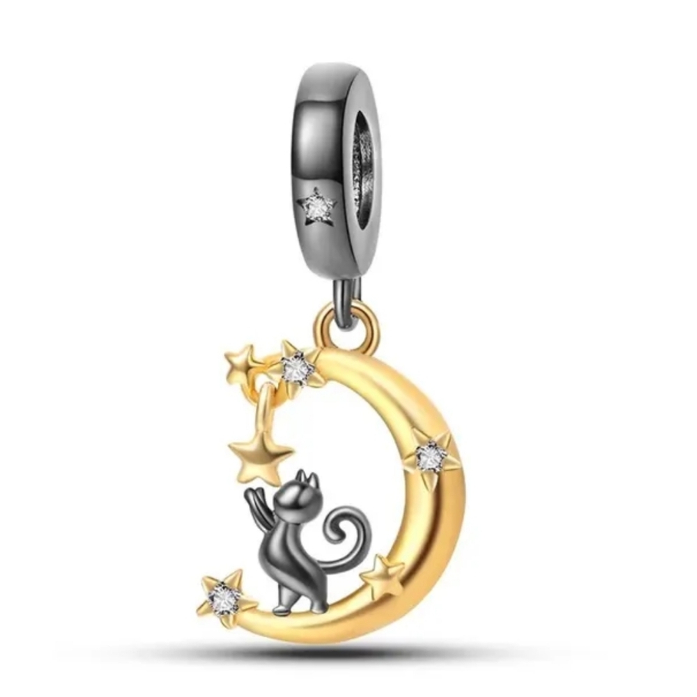Cat above the moon Charm